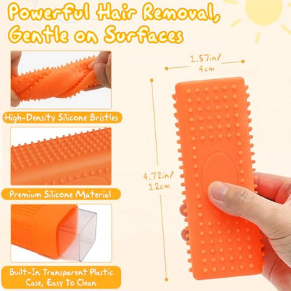 2 Pack Silicone Pet Hair Remover Roller for Furniture, Carpets, Sofas, and Car Interiors
