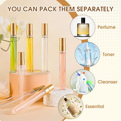 Mini Glass Spray Bottle 20pcs 10ml Clear Spray Bottle Empty, Fine Mist Refillable Mini Perfume Spray Bottle, Perfume Atomizer, Travel Spray Bottle For Hair, Small Empty Sample Containers Portable - style: Spray Bottle10ml-20P
