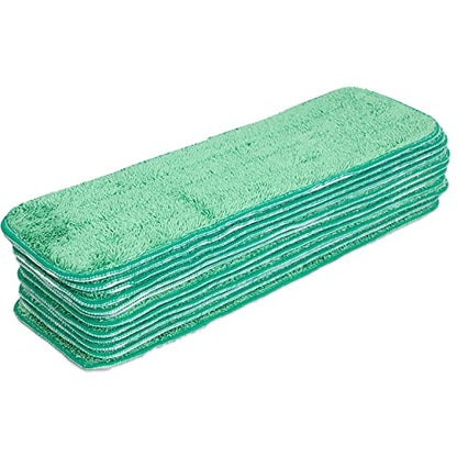 Arkwright Spray Mop Replacement Pads - (Pack of 12) Bulk Microfiber Flat Dry and Wet Refill Mop Pads Floor Cleaning, Compatible with Bona and Rubbermaid, Fits All Mop Heads, 13 in, Green - color: Green, size: 13 Inch (Pack of 12)