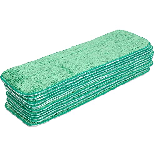 Arkwright Spray Mop Replacement Pads - (Case of 120) Bulk Microfiber Flat Dry and Wet Refill Mop Pads Floor Cleaning, Compatible with Bona and Rubbermaid, Fits All Mop Heads, 18 in, Green - color: Green, size: 18 Inch (Case of 120)
