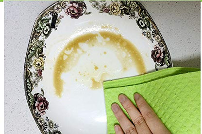 Reusable Cleaning Cellulose Sponge Cloths Absorbent Wipes Clean Kitchen Car Dish Eco-Friendly Dishcloth Hand Towel Auto (2 Pack (10pcs)) - style: 10pc - Vacuum
