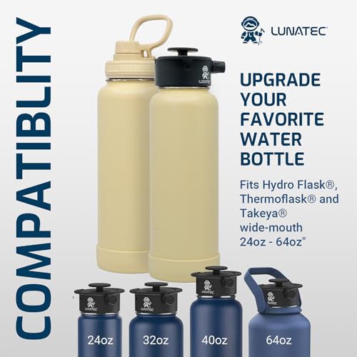 Lunatec® Mist, Shower & Hydration Spray Lid. 3-in-1 Cooling, Cleaning & Hyydration. Fits Hydro Flask®, Thermoflask®, Nalgene® & Takeya®. - style: Fits Hydroflask Thermoflask