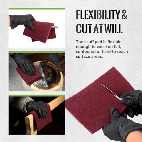 6" x 9" Maroon General Purpose Scuff Pads,10 Pack Abrasive Pads for Automotive Cleaning Surface Preparation,320 Grit,Scotch Abrasive Brite Pad - color: 320grit-Maroon