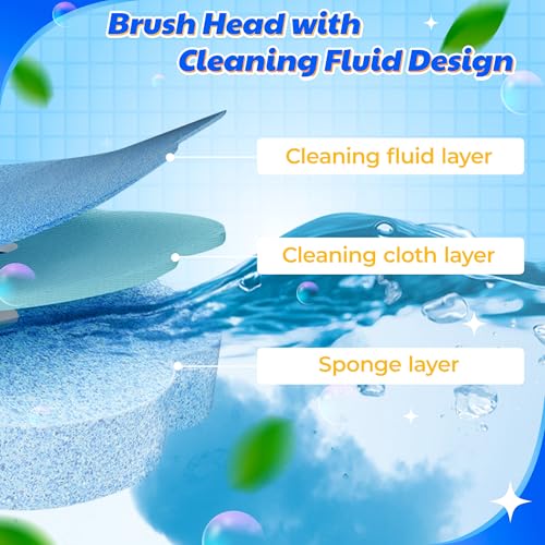 Toilet Bowl Wand Refills - 30 Count Disposable Replacement Brush Heads, Household Bowl Cleaners Refill Pads, Toilet Sponge Brush Scrubbers Cleaning Supplies for Home Washing Bathroom Bathtub - style: 30 Count Refills