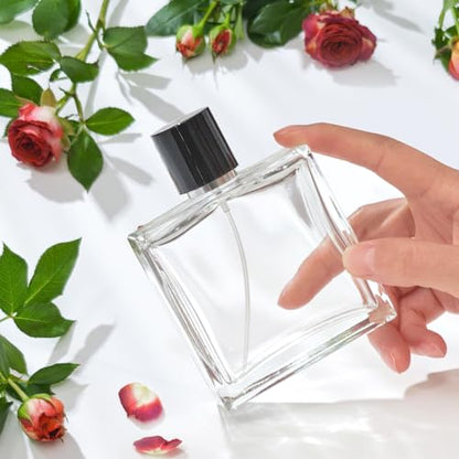 100ml/3.4 Oz Glass Spray Bottle Perfume Atomizer,Empty Refillable Perfume Spray Bottle with 3 Kinds of Dispenser (A4) - style: A4