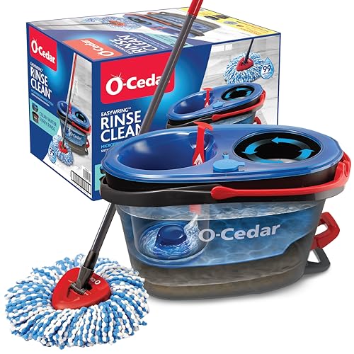 O-Cedar RinseClean Spin Mop & Bucket System | Clean with Clean Water | Removes 99% of Bacteria - color: Rinseclean Spin Mop & Bucket
