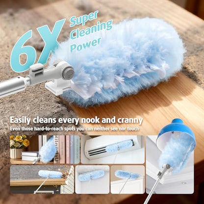 6ft Extendable Duster Handle with 40 Refills, Compatible with Swiffer Duster, Disposable Microfiber Dusting Pads for Home Cleaning, Ceiling, Fan, Window, Hard-to-Reach Areas - color: 40 Count+ 1 Extended Handle