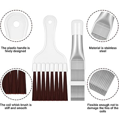 Boao Air Conditioner Condenser Fin Comb, Fin Cleaning Brush Air Conditioner Coil Cleaner Refrigerator Coil Cleaning Whisk Brush Evaporator Radiator Repair Tool(6 Pieces)