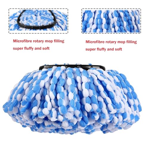 2 Pack Mop Replace Heads Compatible for OCeda, Spin Mop Refill Head Replacement for RinseClean 2-Tank System - Fluffy Microfiber, Machine Washable and Easy to Replace - size: 2 Count (Pack of 1)