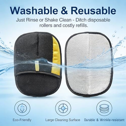 Electrostatic Pet Hair Removal Glove for Cats & Dogs, Reusable Magic Brush for Furniture & Clothes, Cat & Dog Fur Remover Tool (Black-Yellow Medium 1-Pack) - size: Medium 1-Pack