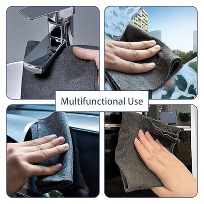 Pack of 5 Thickened Microfiber Shop Towels Reusable Lint Free Streak Free Absorbent Dust Cloth for Glass Mirror Cars Kitchens Home Automotive Mechanic Garage Cleaning