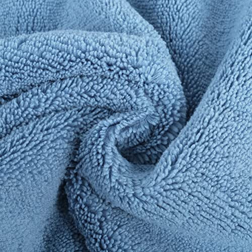 POLYTE Quick Dry Lint Free Microfiber Hand Towel, 16 x 30 in, Set of 4 (Blue) - color: Blue