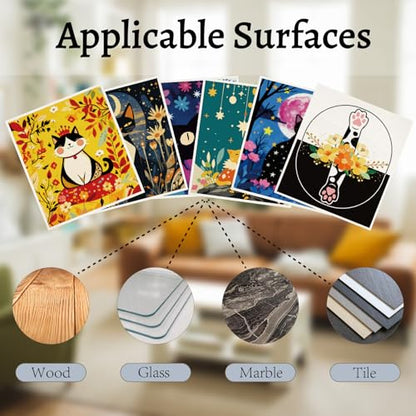 CREATCABIN 6Pcs Black Cat Swedish Dishcloths for Kitchen Reusable Swedish Dish Towels Cat Dish Rags Absorbent Washable Cellulose Cleaning Sponge Cloth No Odor for Home Table Houeswork 6.7x7.6 Inch - style: Black Cat