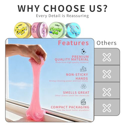 ASFSKY Car Cleaning Gel（4 Packs） Dust Cleaning Putty Universal Car Interior Cleaner Keyboard Dust Remover Car Slime Gifts for Men Women Girl