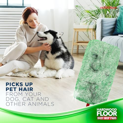 Millifiber Floor Duster Refills 15x8 Inches, 3-Pack (Mop Not Included) | Reusable microfiber duster covers, replacement heads, hair & dust mopping cloths - color: Dry Duster (Green), size: 3 Count (Pack of 1)