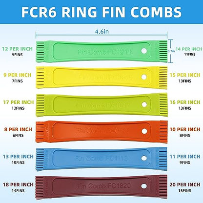 AMI PARTS 5 PCS Air Conditioner Fin Cleaner Set Include 3 Different Air Conditioner Condenser Fin Comb and 2 Different Condenser Fin Comb Brush