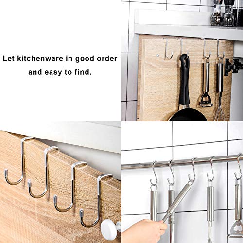 Shower Door Hooks, Cabinet Hooks, Shower Squeegee Hooks, Towel Hooks for Bathroom Frameless Glass Shower Door (Maximum 0.78 Inch Thick). (4 Pack, Silver) - color: Silver
