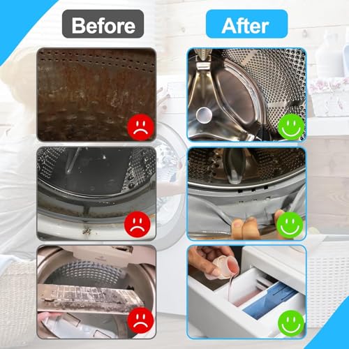 Washing Machine Cleaning Brush Kits,Front Load Washer Scrub Cleaner Tools Accessories-1 Pcs Drum Laundry Cleaner Brush and 5 Pcs Crevice Cleaning Brush for Tight Spaces and Washer Rubber Seal