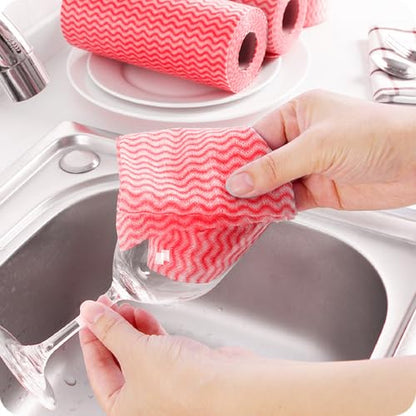 Disposable Cleaning Towels Disposable Dish Cloths, Reusable Towel Cleaning Wipes for Kitchen, Bathroom, Household, 50 Pack Red - color: Red
