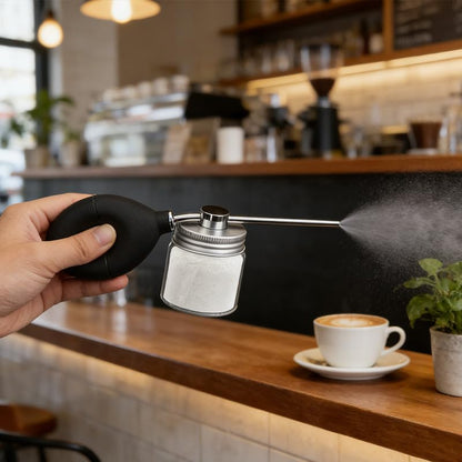 Powder Spray Bottle Garden Duster Applicator, Durable Handheld Cleaning Spray Tool, Suitable Powder Sprayer for Dust Removal of Plant Leaves, Greenhouse Maintenance, Horticultural Care Silver