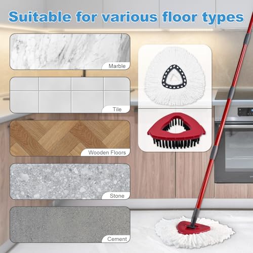 Mop Heads Replacements for Ocedar, Mop Replace Head for O Cedar, Mop Heads for O Cedar, Mop Replace Head for Cedar, Mop Heads for O Cedar Spin Mop Include 2 Pack Mop Refills & 2 Pack Scrubber Mop Head - size: for Ocedar 1 Tank