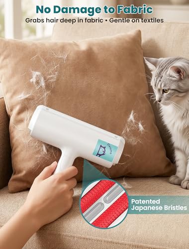 DELOMO Pet Hair Remover Roller: Reusable Lint Roller with Large Fur Bin - Portable Cat and Dog Hair Remover for Couch, Bedding, Car, Rugs & Furniture, Effective and Eco-Friendly, for Multi-Pet Homes - color: A: White（hot Sale）