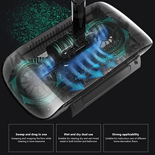 Carpet Sweeper Manual Manual Vacuum Sweeper 2 in 1 Hand Push 180 Degree Rotating Sweeping Mop Crumb Vacuum Cleaner Home Cleaning Tool for Sweeping Blue - color: Blue
