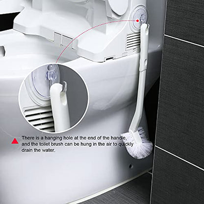 Baffect Curved Toilet Brush Plastic Long Antislip Grip Handle Toilet Cleaning Brushes Strong Decontamination Hanging Portable Toilet Bowl Brush Bathroom Accessories
