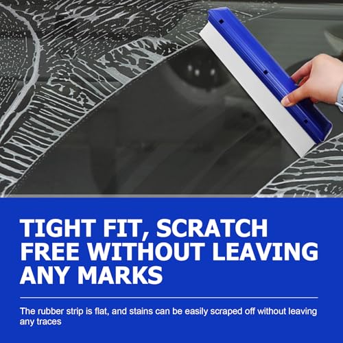 2PCS 12.2 Inch Car Drying Squeegee Water Blade, Silicone T Bar Car Squeegee for Window Cleaning, Upgrade 3-Layer Sink Squeegees Water Blades for Auto Home Use (Blue)