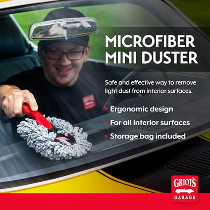 Griot's Garage Microfiber Mini Duster for Car Interior Cleaning and Detailing, Cleans Paint, Glass, Chrome, and Trim, Storage Bag Included, 11412 - style: Microfiber Mini Duster