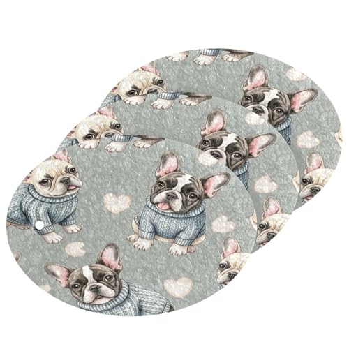 Adorable French Bulldog Pattern Dish Scrub Sponges Kitchen Non Scratch Reusable Compressed Cellulose Sponge Hanging for Household Cleaning Washing Dishes Pots and Pans 3 Pack - color: Pattern20