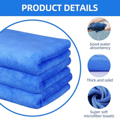 6 Pack Microfiber Cleaning Cloths Extra Large 30" x 20",XL Rags Washable Reusable Streak Free Lint Free Towels for Floor Mop,Glass,Windows,Kitchen,Bathroom,Office & Car Cleaning(Blue)