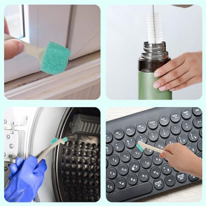 11 Pcs Humidifier Cleaner Brush Set, Crevice Cleaning Brush Small Detail Cleaning Brushes for Humidifiers, Keyboards, Tiles, Bottles & Tight Spaces | Portable Home/Travel Clean Tools