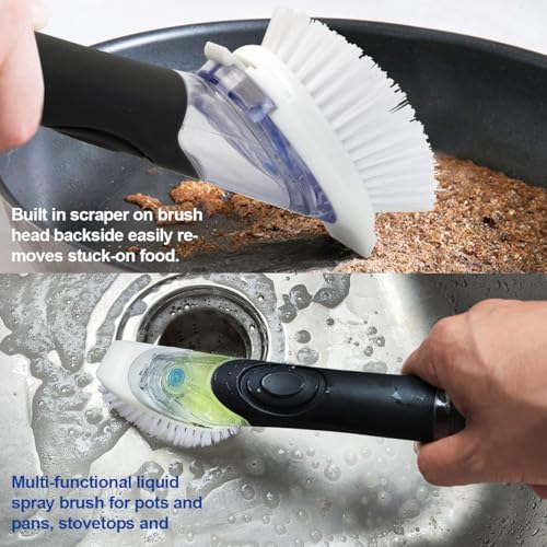 CELOX Dish Brush with Soap Dispenser, Kitchen Brush for Pans, Dishes