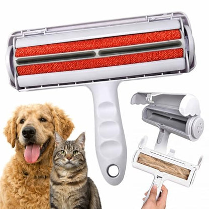 Reusable Pet Hair Remover Roller – Heavy Duty Manual Lint Roller for Dog & Cat Hair – Furniture, Couch, Carpet, Rugs & Car Seats – Durable ABS, Portable & Eco-Friendly