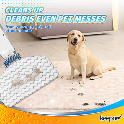 KEEPOW Steam Mop Replacement Pads 2 Pack Compatible with Bissell Powerfresh Steam Mop 1940 1806 1544 2075 2685A 2181 2814 Series 19402 19404 19408 19409 1940A 1940F 1940Q 1940T 1940W B0006 B0017 2075A - color: 1+1 Pack