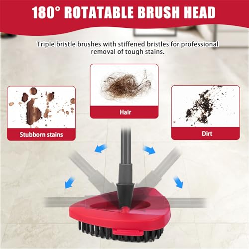 2 Pack Scrub Brush Replacement Head for O Cedar EasyWrin Spin Mop 1 Tank System, Spin Mop Replace Head Base, Shower Floor Scrubber, Hard Bristle Cleaning Brush for Bathroom Kitchen Wall Tile - size: 1-Tank Scrub Brush (2pcs)