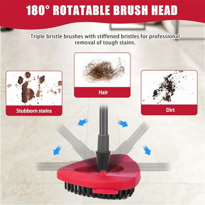 2 Pack Scrub Brush Replacement Head for O Cedar EasyWrin Spin Mop 1 Tank System, Spin Mop Replace Head Base, Shower Floor Scrubber, Hard Bristle Cleaning Brush for Bathroom Kitchen Wall Tile - size: 1-Tank Scrub Brush (2pcs)
