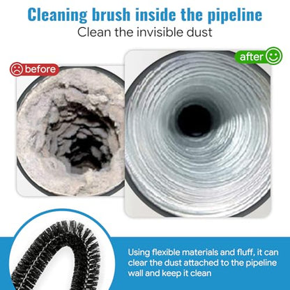 Dryer Lint Vacuum Attachment Compatible with Cordless Vacuum Cleaner, Flexible Dryer Vent Cleaner Kit Lint Dryer Lint Brush and Vacuum Hose Attachment with Universal Connector, Quickly Lint Remover - style: 【Universal model】Dryer Vent Cleaner Kit