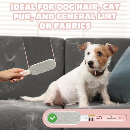 4-in-1 Pet Hair and Lint Remover Brush – Reusable Fabric and Clothing Cleaner for Pet Hair, Lint and Fur – Handheld Multi-Surface Tool for Clothes, Upholstery, Sofa and Travel Use (Pink) - color: Pink