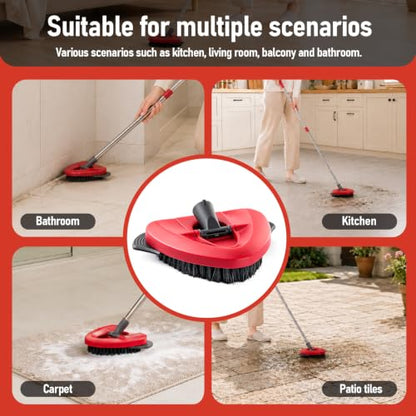 O ceda Scrub Brush, Spin Mop Scrub Brush Replacement Head for O Cedar EasyWring 1 Tank System, Hard Bristle Cleaning Brush for Bathroom, Kitchen, Tub, Tile and Glass(Not Fit RinseClean 2-Tank) - size: Large