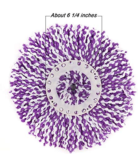 3 Pack Spin Mop Replacement Head, Round Shape Standard Size Microfiber Mop Head Refills for Hurrican, Mopnad, Casabell and Other Standard Size Spin Mop Systems - color: Purple