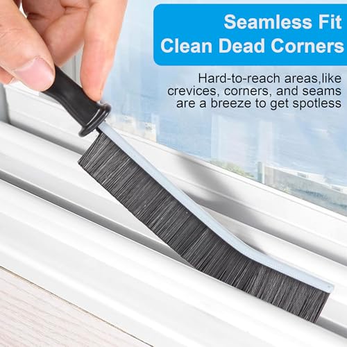 Crevice Cleaning Brush, Multifunctional Gap Cleaning Brush Tools with Hard Nylon Bristles, Ideal for Bathroom, Kitchen, Sink, Window, Black 8Pack