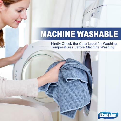 Microfiber Cleaning Cloth Waffle Weave for Dusting Absorbent Towel Quick Drying Dust Rags Household Kitchen, Lint Free Streak Free, 6 Pack,12 x 12 Inches, Blue - color: Blue, 12 X 12 Inch