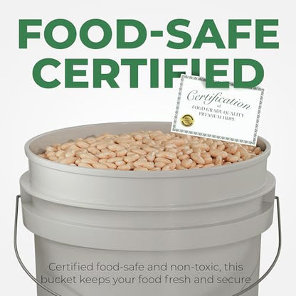 EconoHome 5-Gallon Grey Bucket Pail Container with Lid | Metal Handles with Plastic Grip | Easy Stack and Store | Heavy-Duty, Approx 90 MIL, Extra Durable | Food Grade | BPA Free - 3 Pack - color: Gray, size: 3 Pack