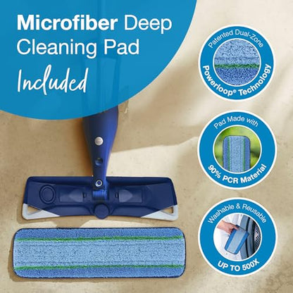 Bona PowerPlus Premium Motion Spray Mop for Hardwood Floors - Includes PowerPlus Hardwood Floor Cleaning Solution and PowerPlus Microfiber Cleaning Pad - Vibrating Spray Mop for Wood Floors - style: PowerPlus