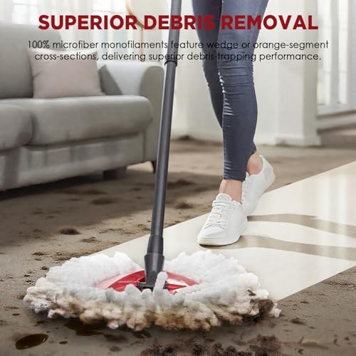 Mop Head Replacement for O-Cedar Easy Wring 1-Tank System，Exovyn Spin Mophead Replacements，Microfiber 6 Pack 360° Swivel Mop Refills，Deep Clean,Easy Cleaning，Machine Washable and Easy to Replace - size: 6 pack