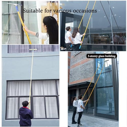 Adjustable High Reach Window Cleaning Kit, Professional Windows Cleaner Set for Hard to Reach Outside, Window Washing Kit with Extension Pole for Skylights,L 8.5m/28ft - size: L 8.5m/28ft