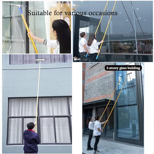 Adjustable High Reach Window Cleaning Kit, Professional Windows Cleaner Set for Hard to Reach Outside, Window Washing Kit with Extension Pole for Skylights,L 12.5m/41ft - size: L 12.5m/41ft
