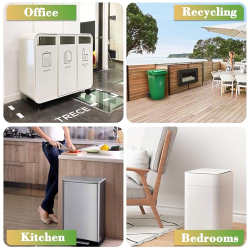 8 Gallon White-Trash-Bags Unscented Tall Kitchen - Large Plastic Garbage Bag With Handles 60Counts Recycling Office Car Medium Waste Basket Can Liner Thick Strong Acqkunlo - color: 8 gal white 60